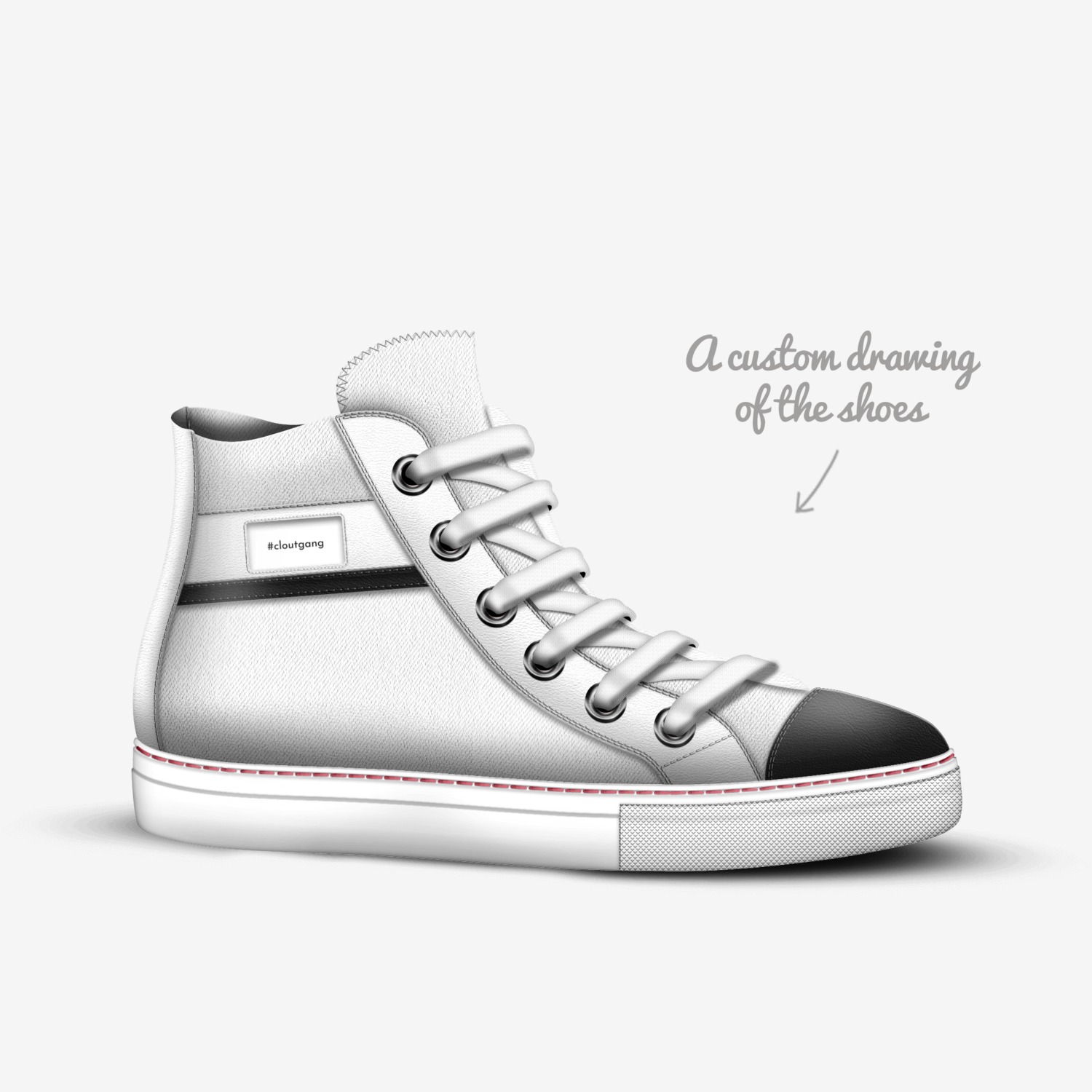 Clout Shoes custom made in Italy shoes by Zoe Patrick | Sketch view