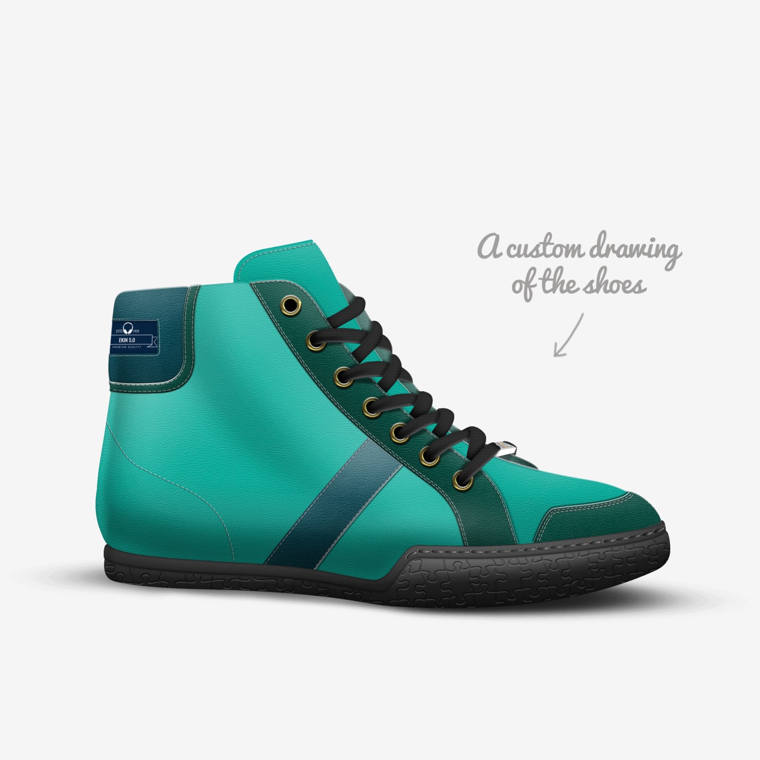 EKIN 5.0 custom made in Italy shoes by Bruna Camelo Braga | Sketch view