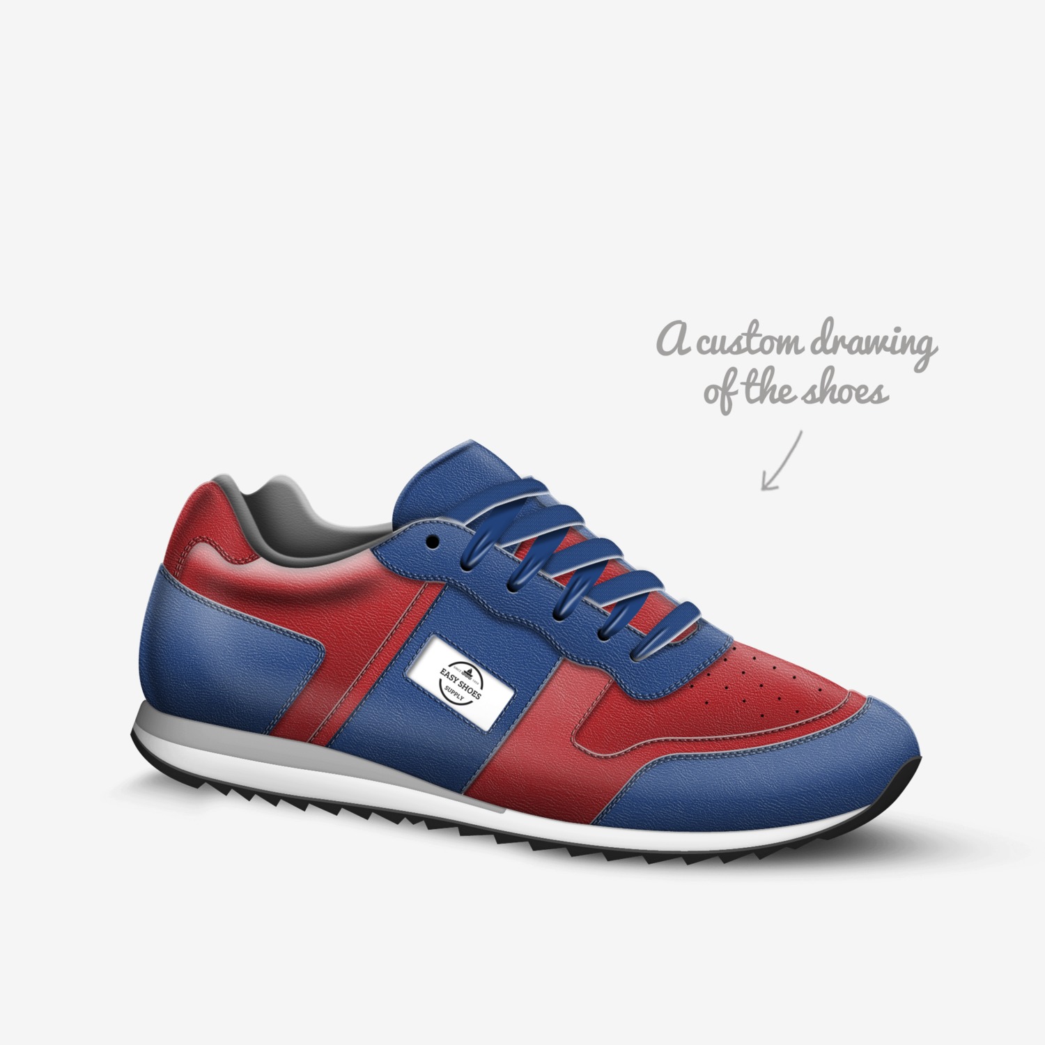 easy shoes custom made in Italy shoes by Luke Rice | Sketch view