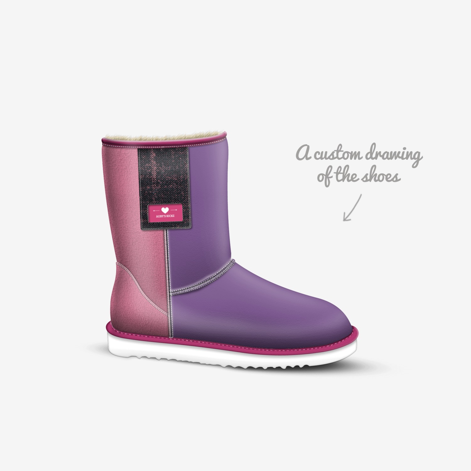 Auby's Kickz custom made in Italy shoes by Thomas Childers | Sketch view