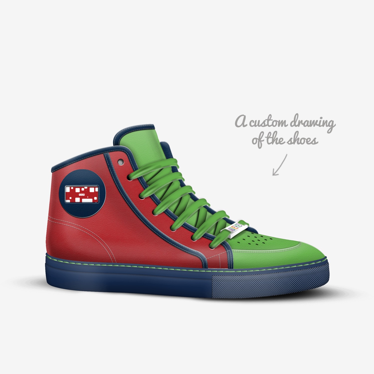 RGB custom made in Italy shoes by Nikhil Shinde | Sketch view