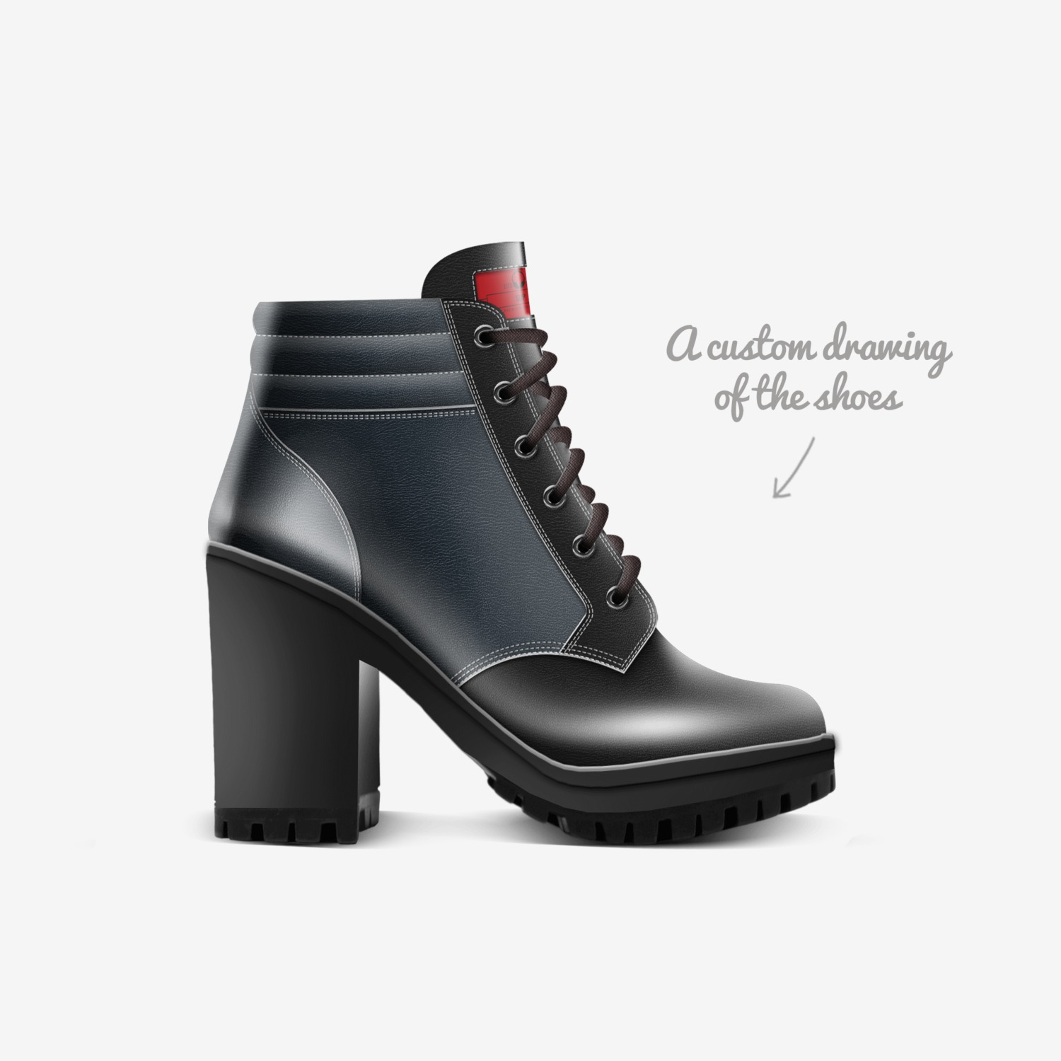 Sup custom made in Italy shoes by Jaelyn Givens | Sketch view