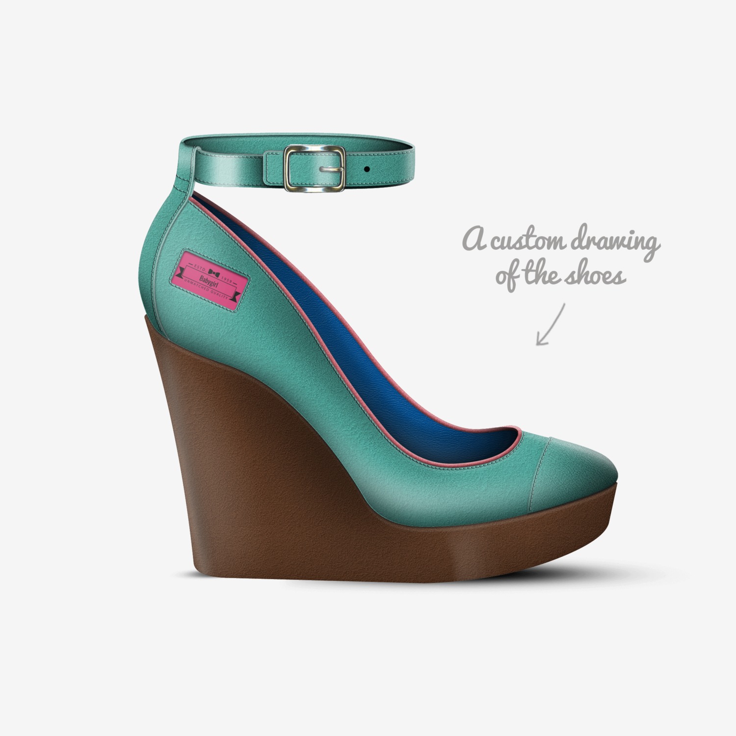 Babygirl custom made in Italy shoes by Jaelyn Givens | Sketch view