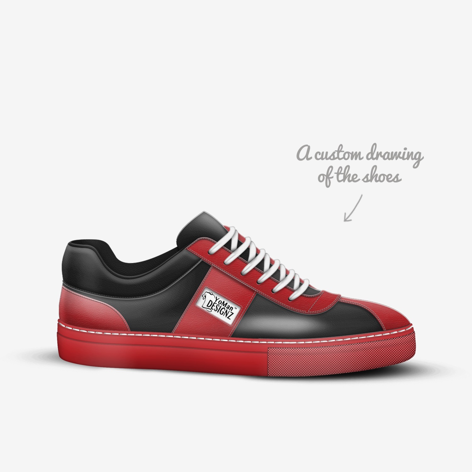 YoMan Originals custom made in Italy shoes by Jahshawun Youmans | Sketch view