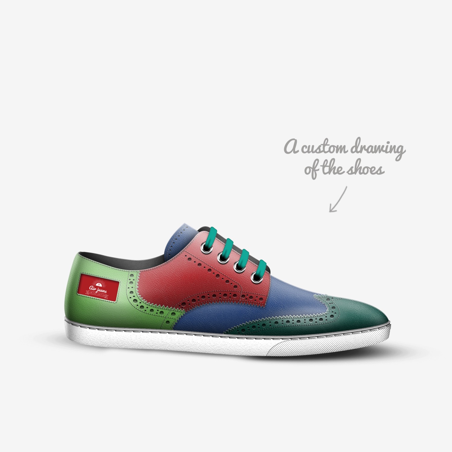 Air juans custom made in Italy shoes by Juan Eloy | Sketch view