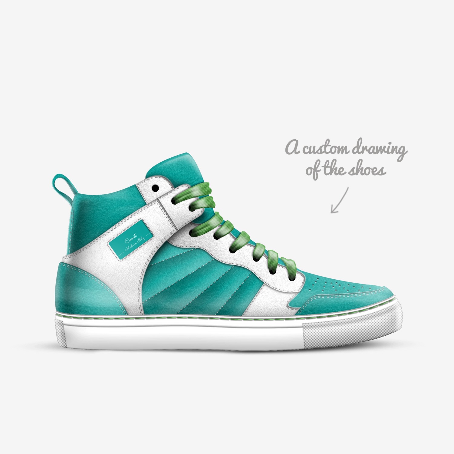 Comet custom made in Italy shoes by Kylie Tomofeeva | Sketch view