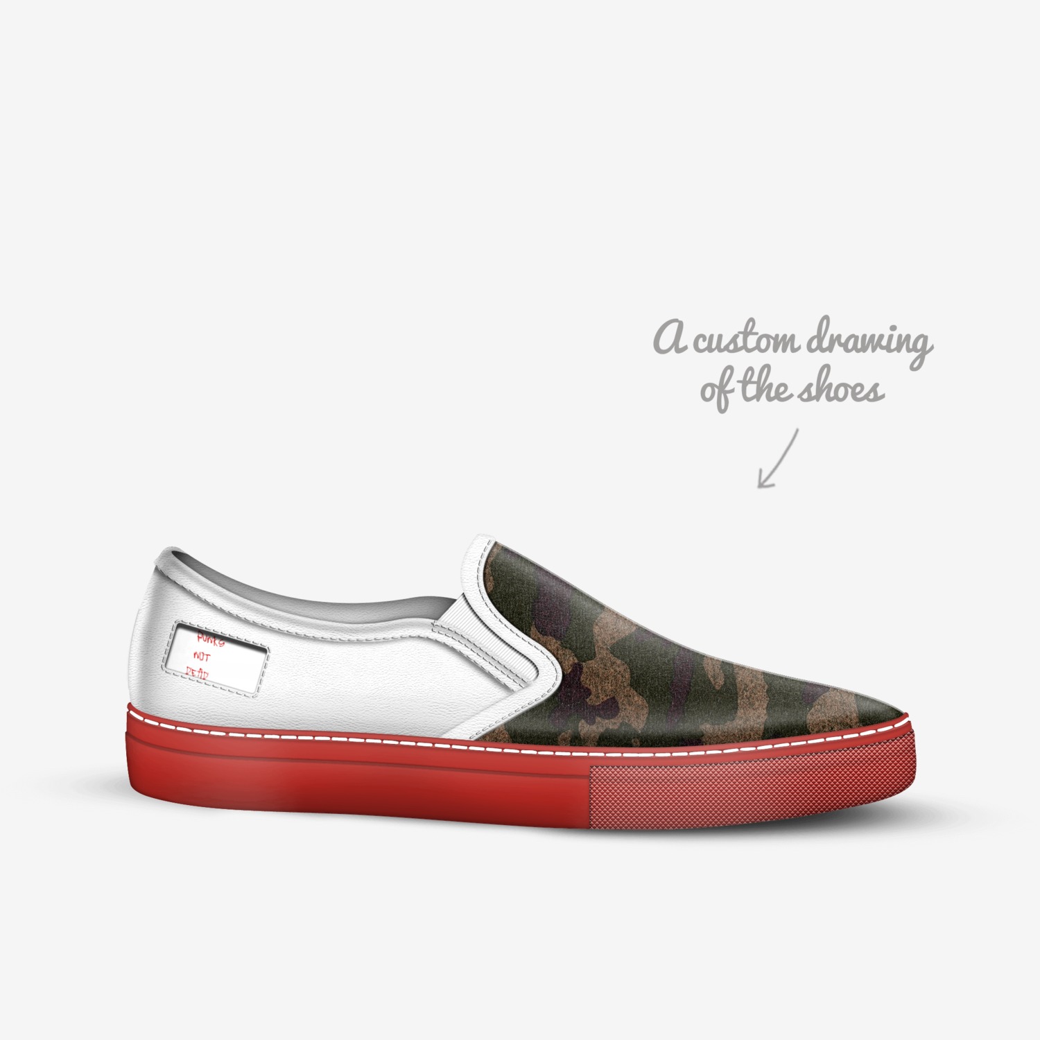 punk custom made in Italy shoes by Shikery Muhyee | Sketch view