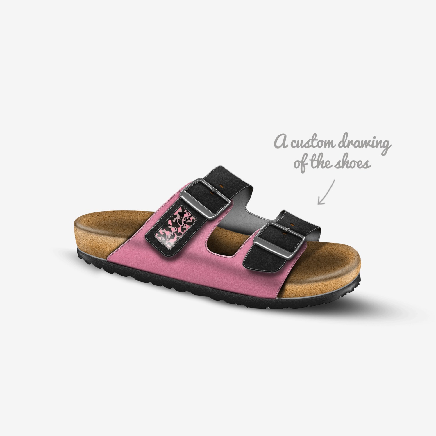 Camo Girl*Kat custom made in Italy shoes by Christy Leigh | Sketch view