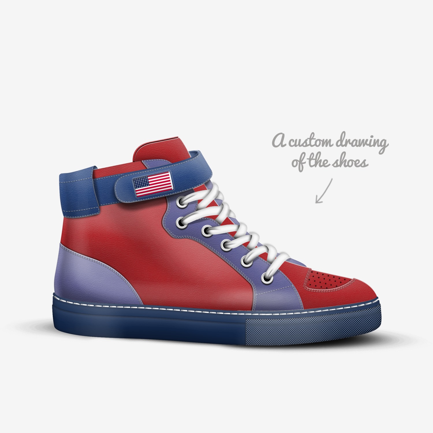 America custom made in Italy shoes by Kayla | Sketch view