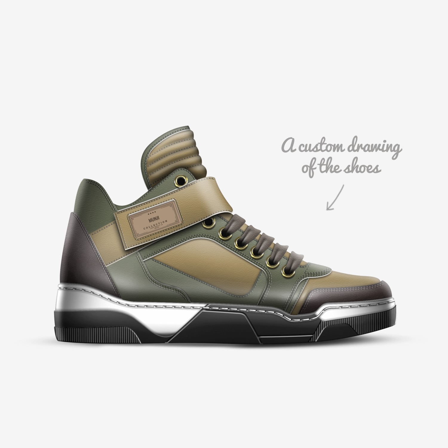 Munji custom made in Italy shoes by Nico Hagopian | Sketch view