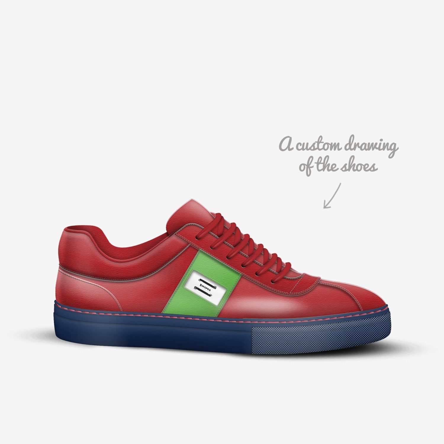 Swipes custom made in Italy shoes by Lucasgude | Sketch view