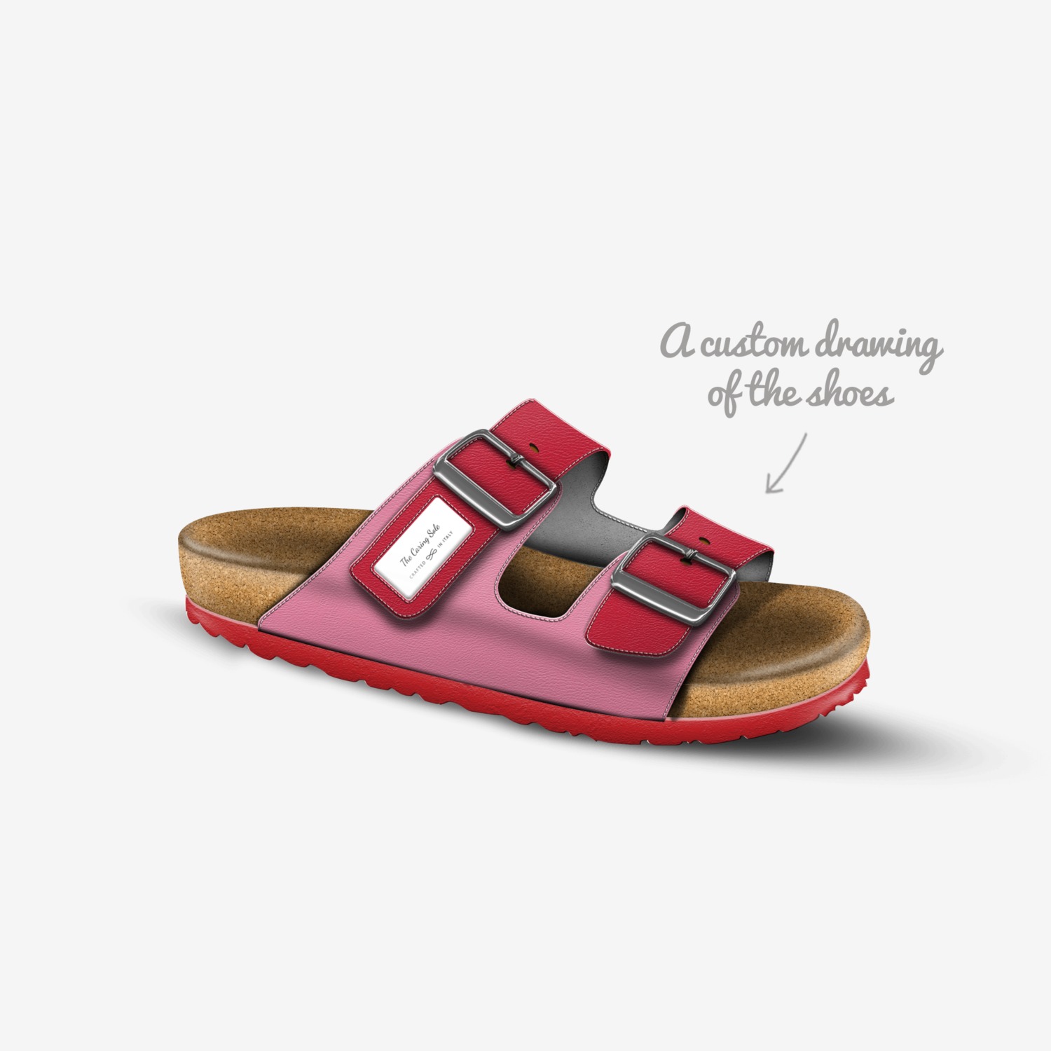The Caring Sole custom made in Italy shoes by Bridgetown Nannies | Sketch view