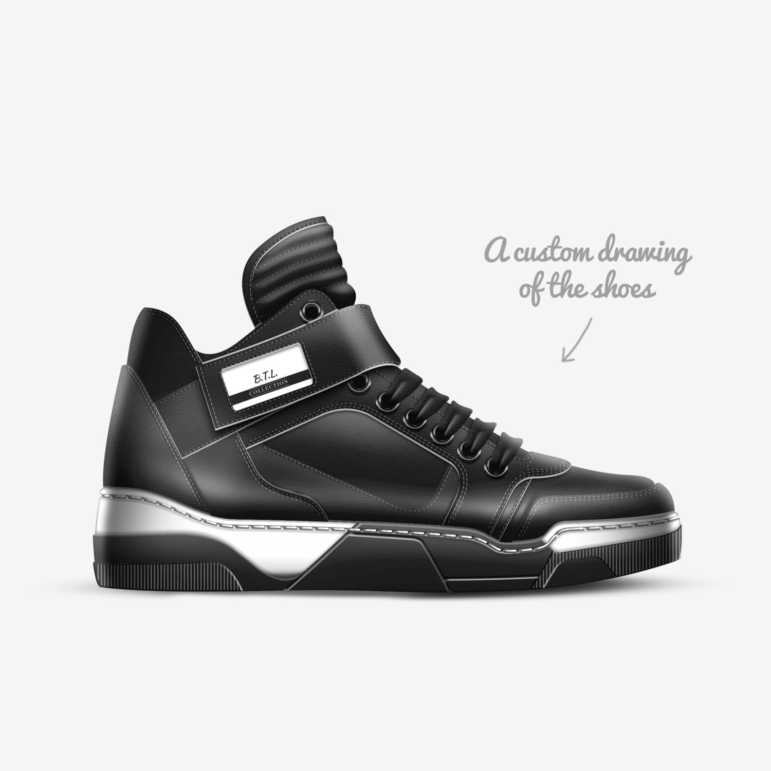 BBT custom made in Italy shoes by Tayvion Baker | Sketch view