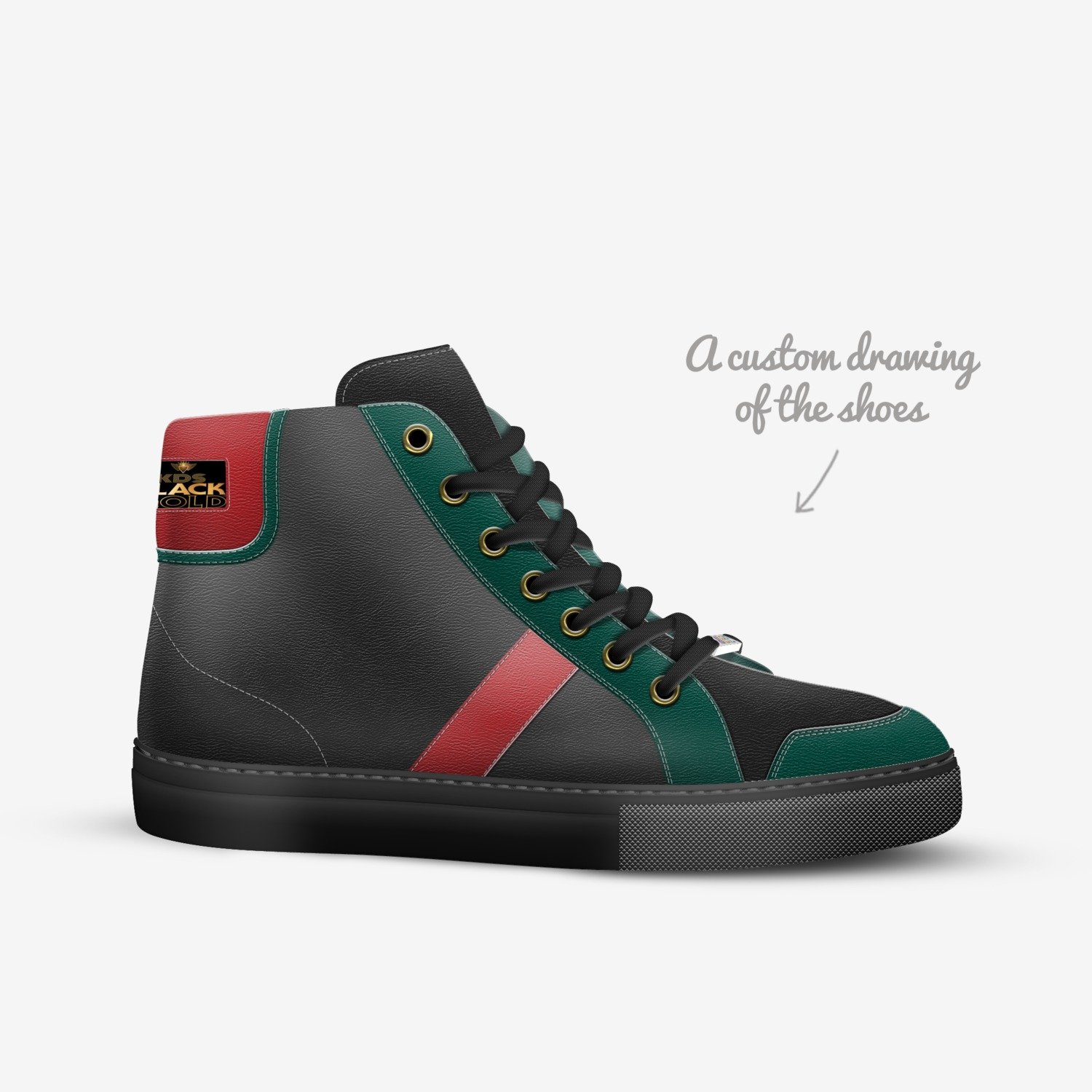 KDS BLACK GOLD custom made in Italy shoes by Koudous Sanni | Sketch view