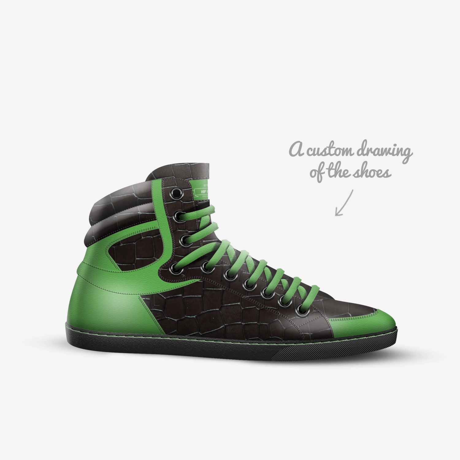 HIP HOP Junkie  custom made in Italy shoes by Troy Taylor | Sketch view