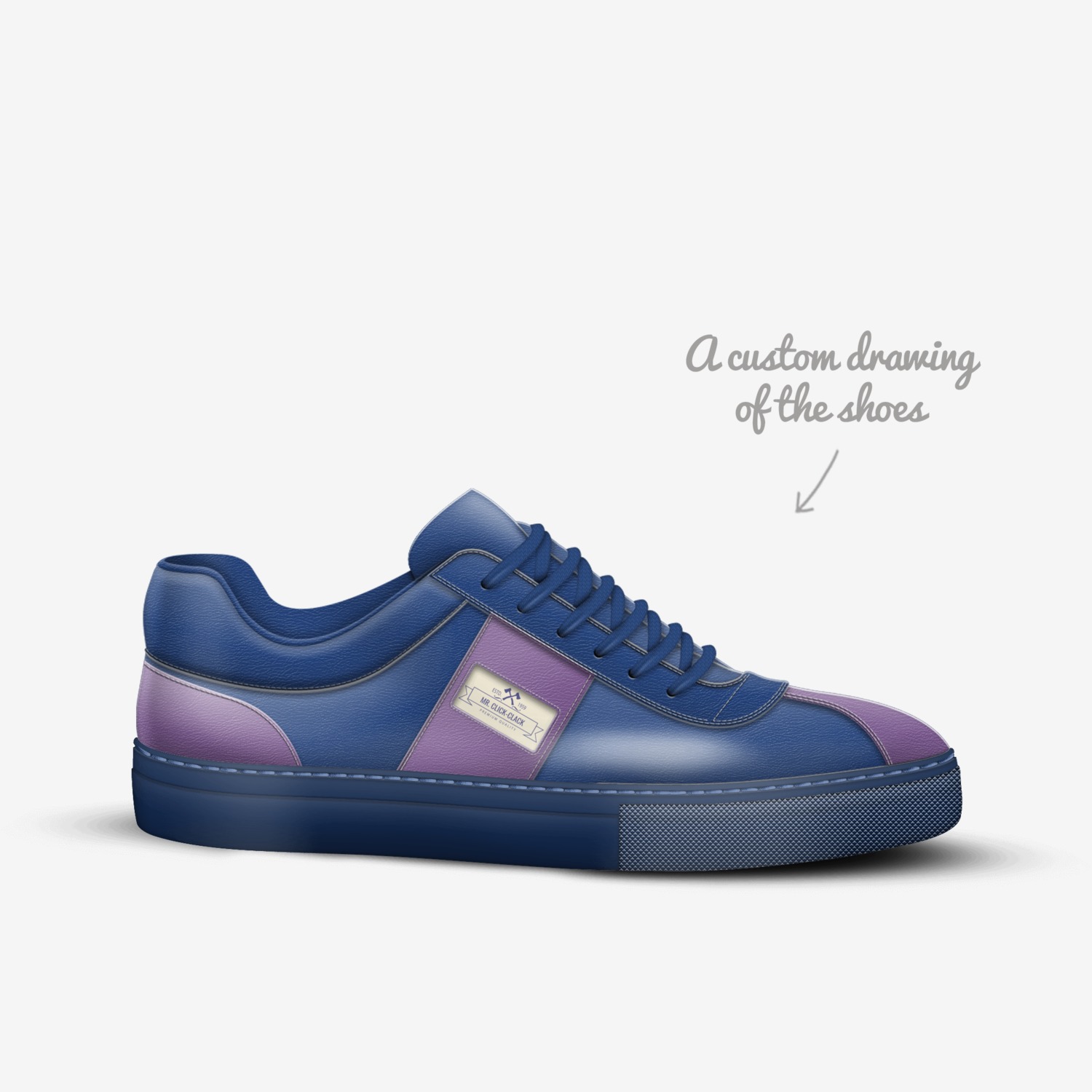 Mr. Click-Clack custom made in Italy shoes by Victor Rodriguez | Sketch view