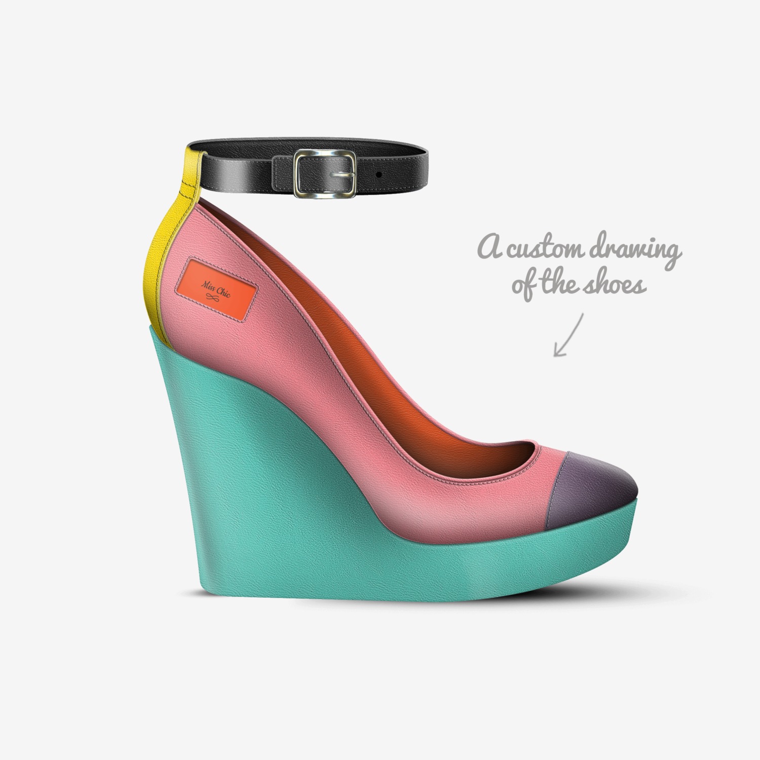 Miss Chic custom made in Italy shoes by Jewleshia Woulard | Sketch view