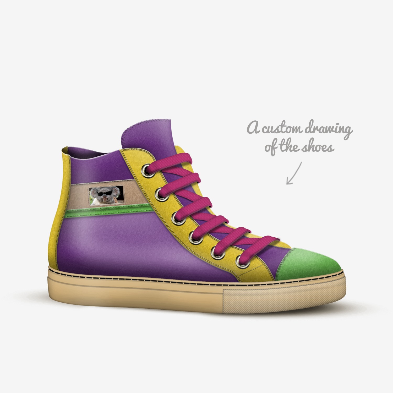 air jacouille custom made in Italy shoes by Giuio | Sketch view