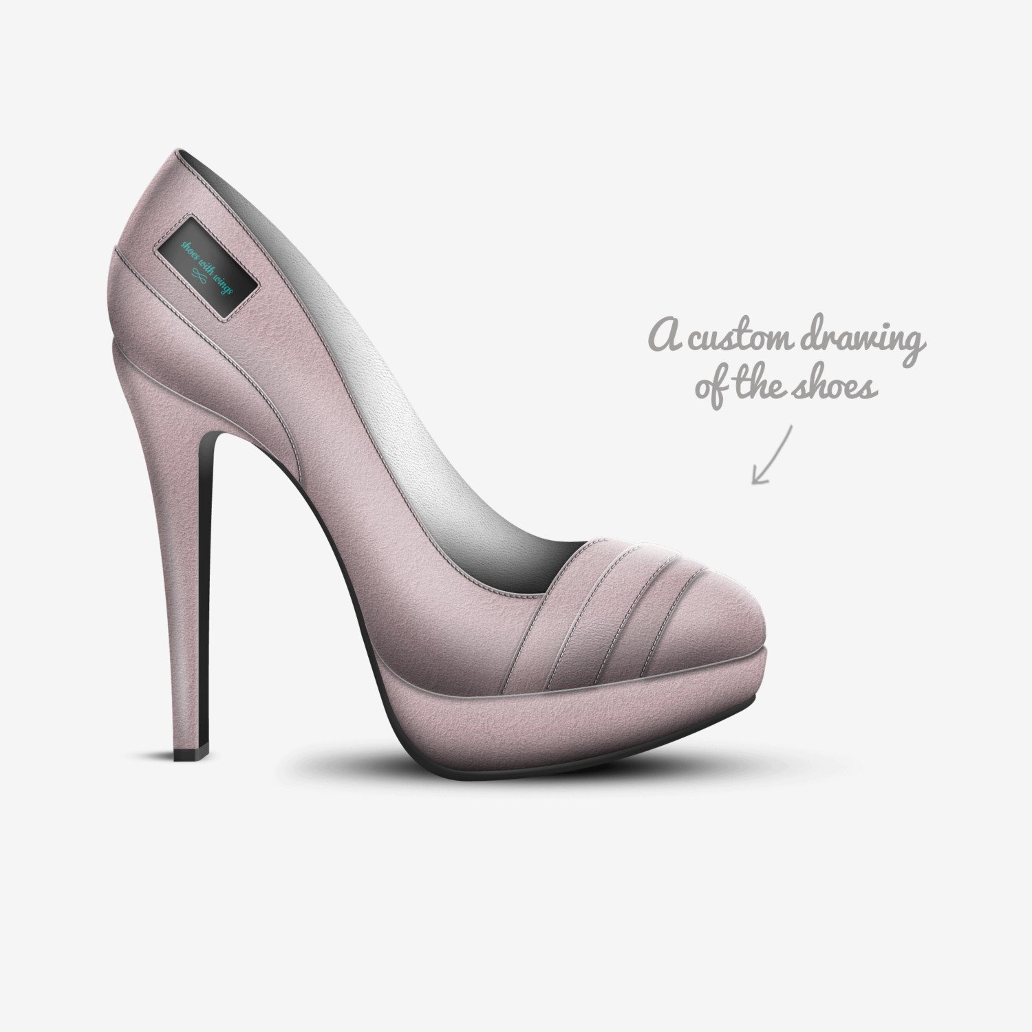 shoes with wings custom made in Italy shoes by Aji Jones | Sketch view