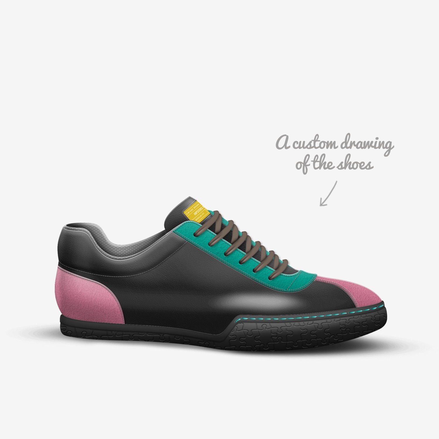 Hipsters custom made in Italy shoes by Ice Arrington | Sketch view