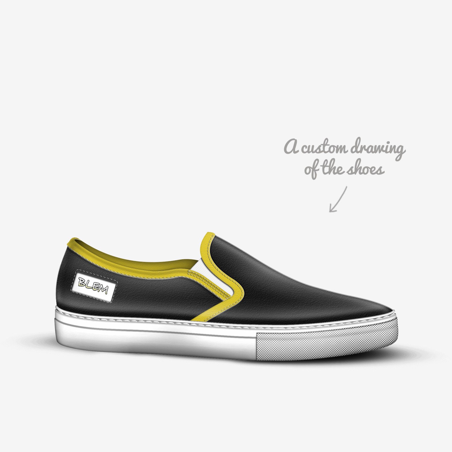 Zipp custom made in Italy shoes by Rachael | Sketch view