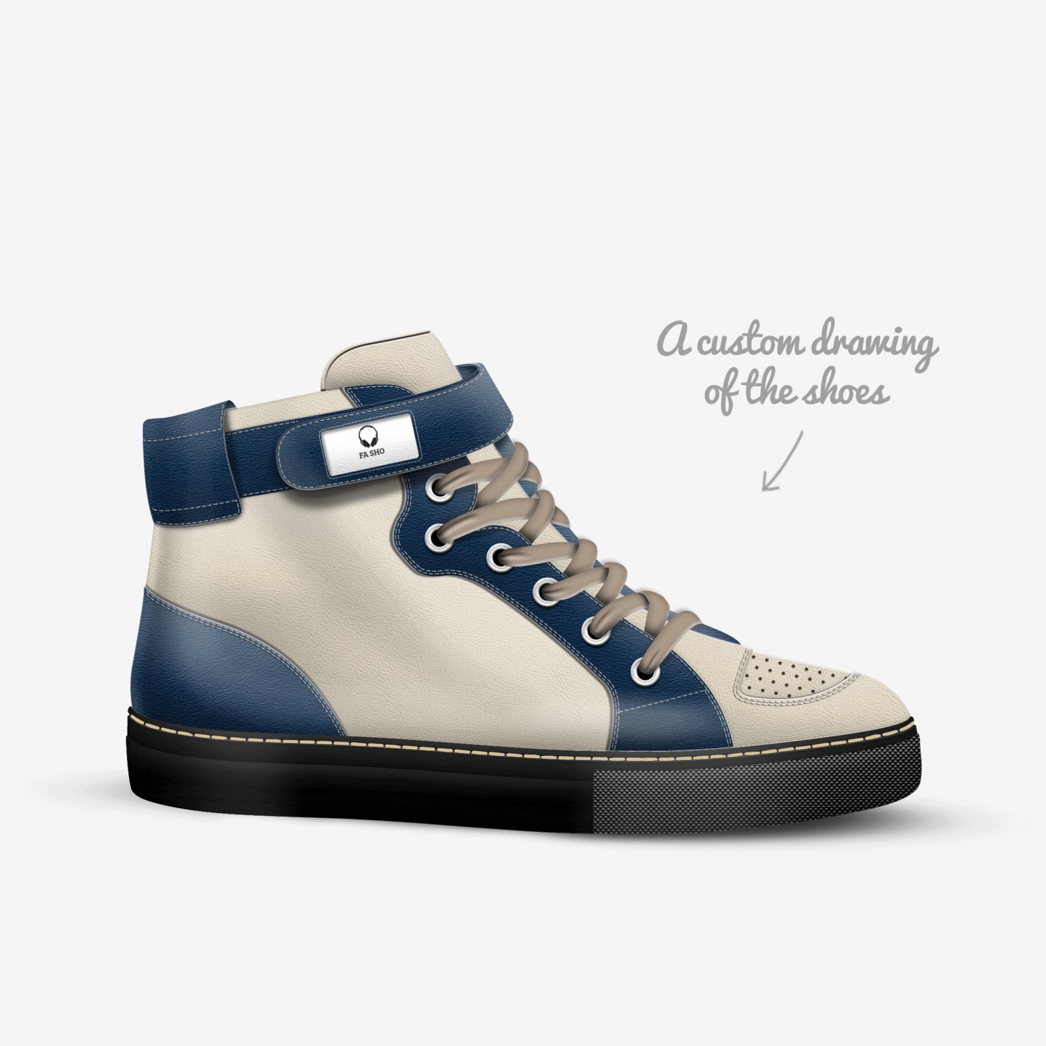 Fa Sho custom made in Italy shoes by P.t On The Track | Sketch view