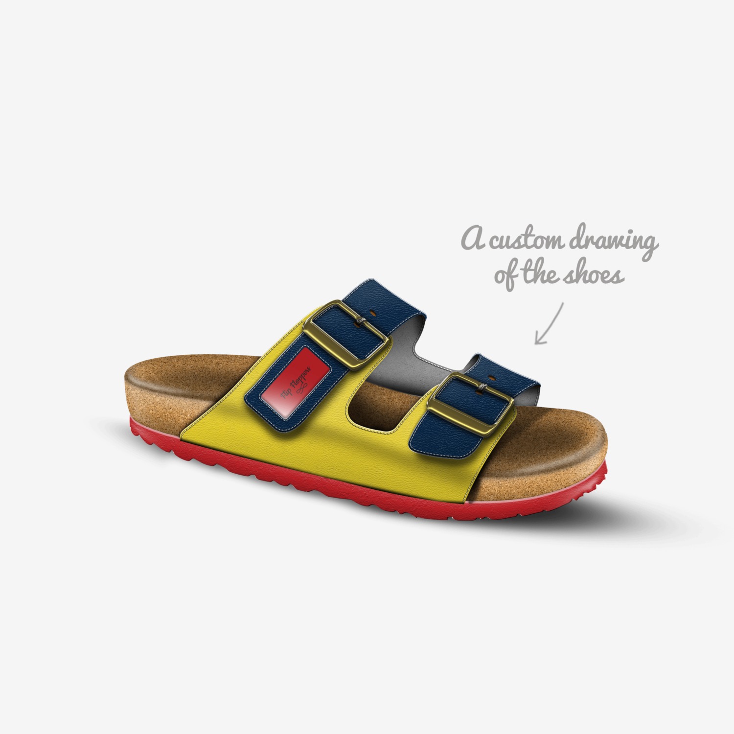 Flip Floppers custom made in Italy shoes by Thomas Childers | Sketch view