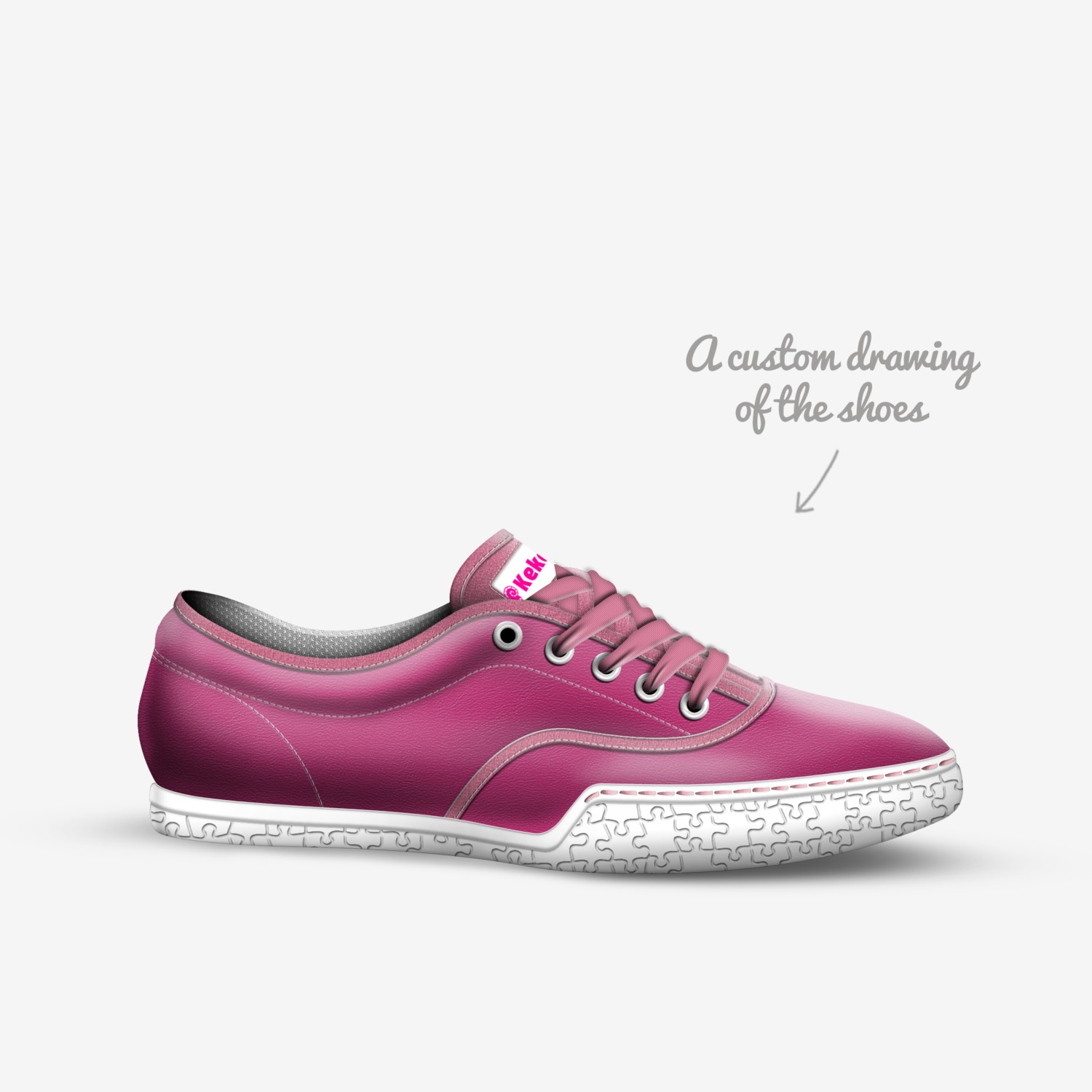 Kekel custom made in Italy shoes by Kerry Ann Lambie | Sketch view