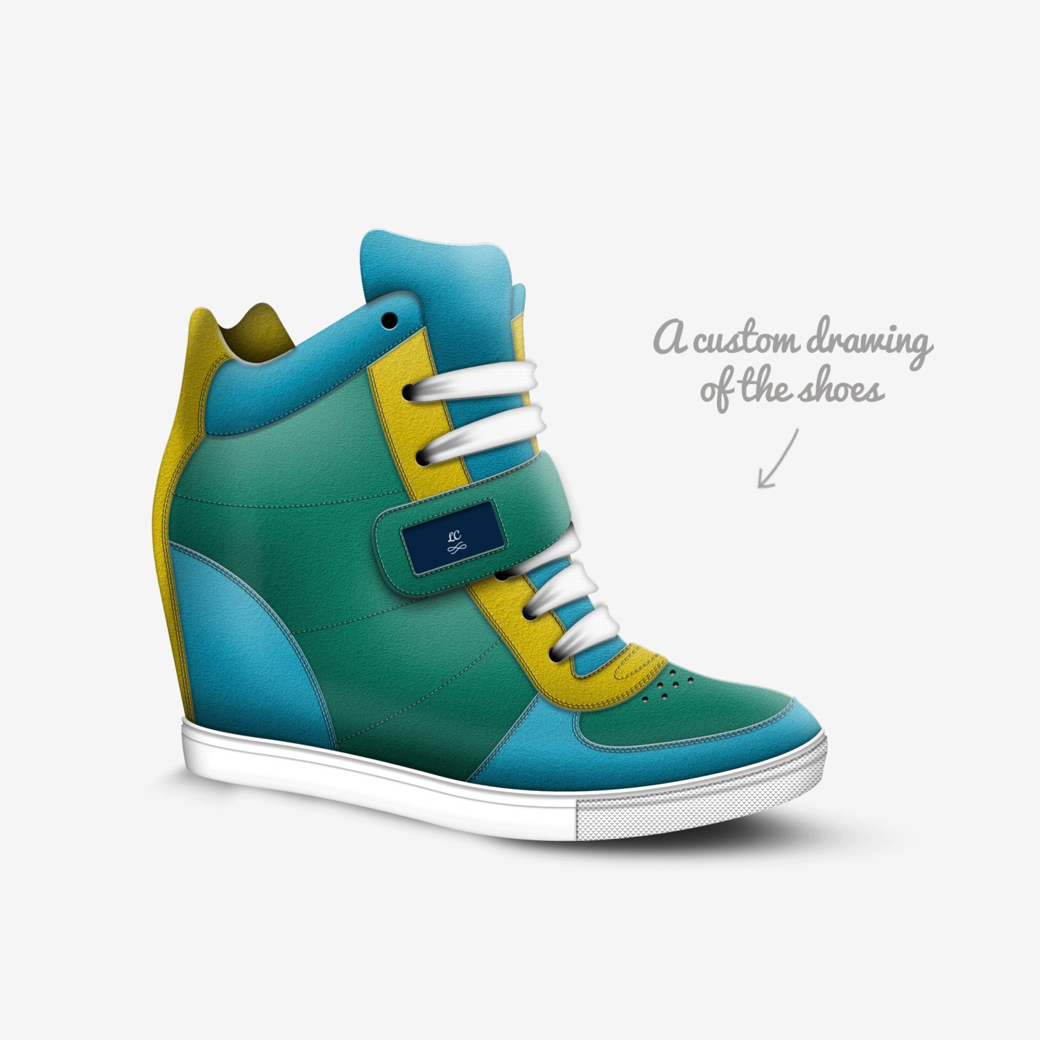 LC custom made in Italy shoes by Lasaundra Collins | Sketch view