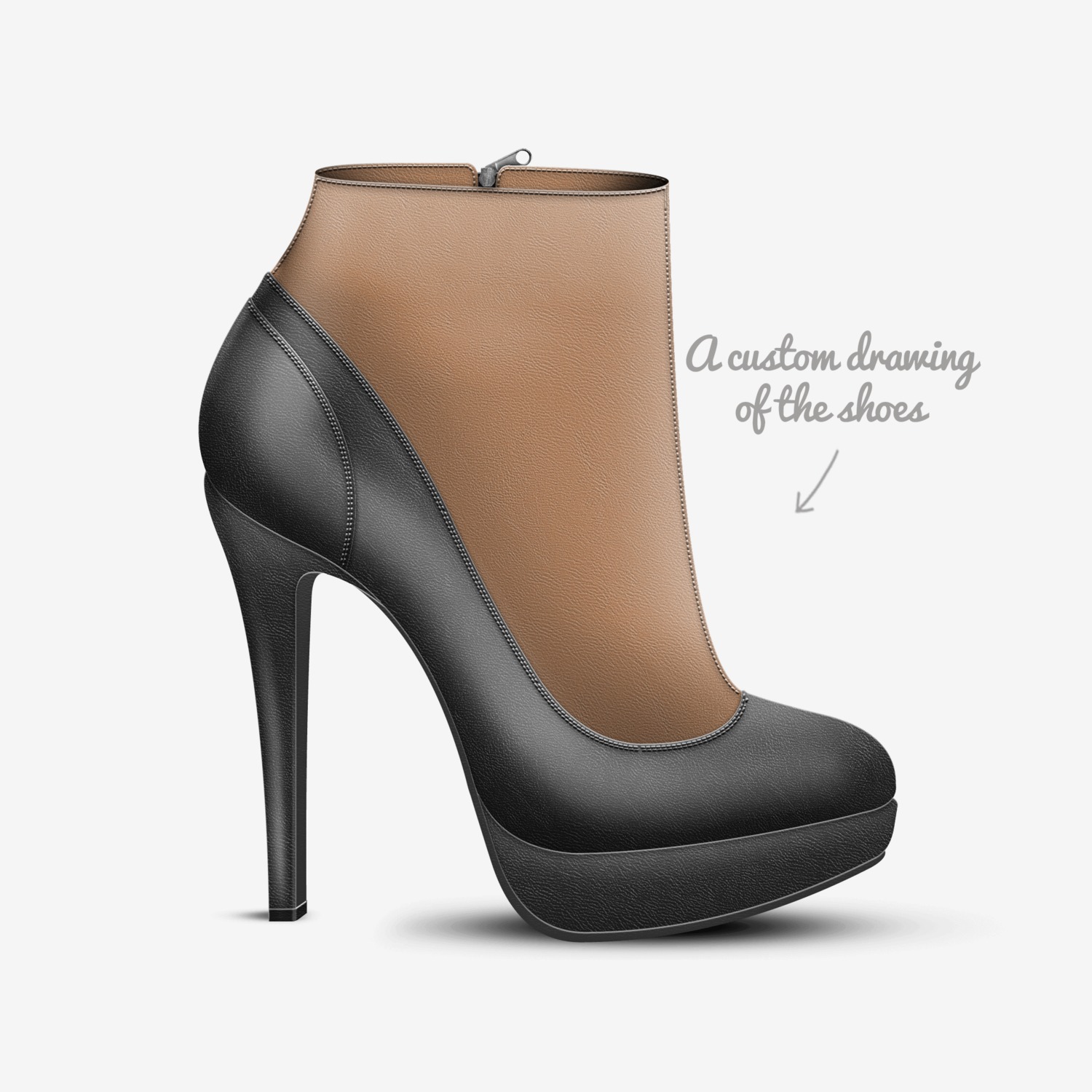 temt custom made in Italy shoes by Lilly | Sketch view