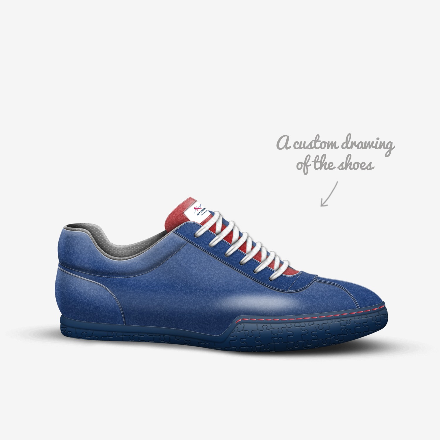 Go Baby Go custom made in Italy shoes by Patricia Mitchell | Sketch view