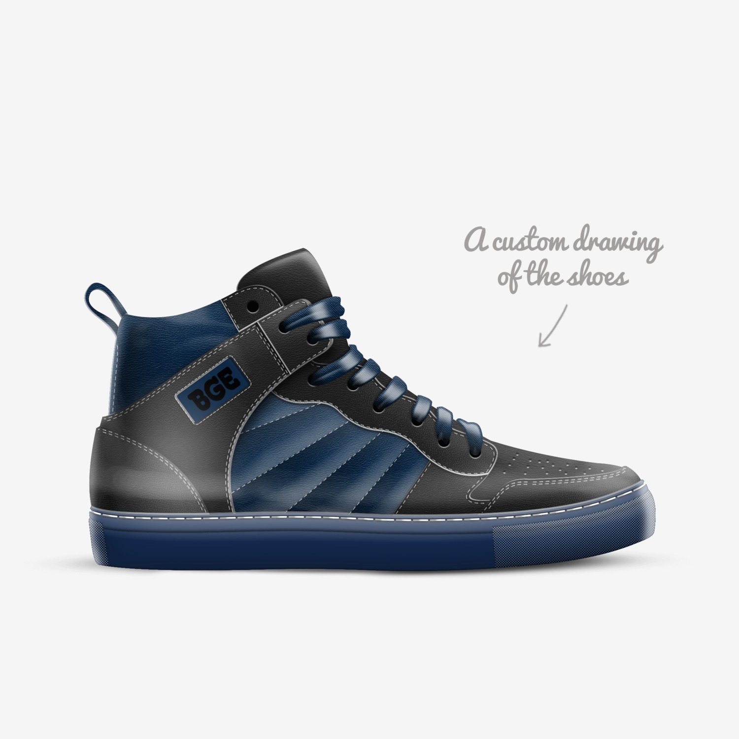 BluBlac 2 SJ1  custom made in Italy shoes by Being Great Every Day | Sketch view