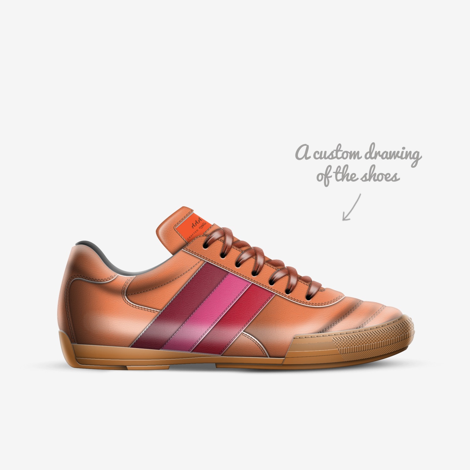 AAA Acronym custom made in Italy shoes by Demar Derohan | Sketch view