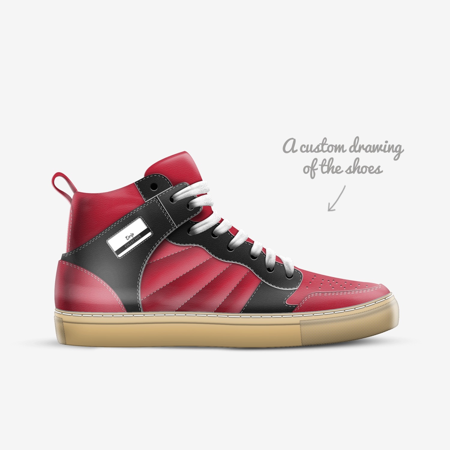 Drip custom made in Italy shoes by Andrew | Sketch view