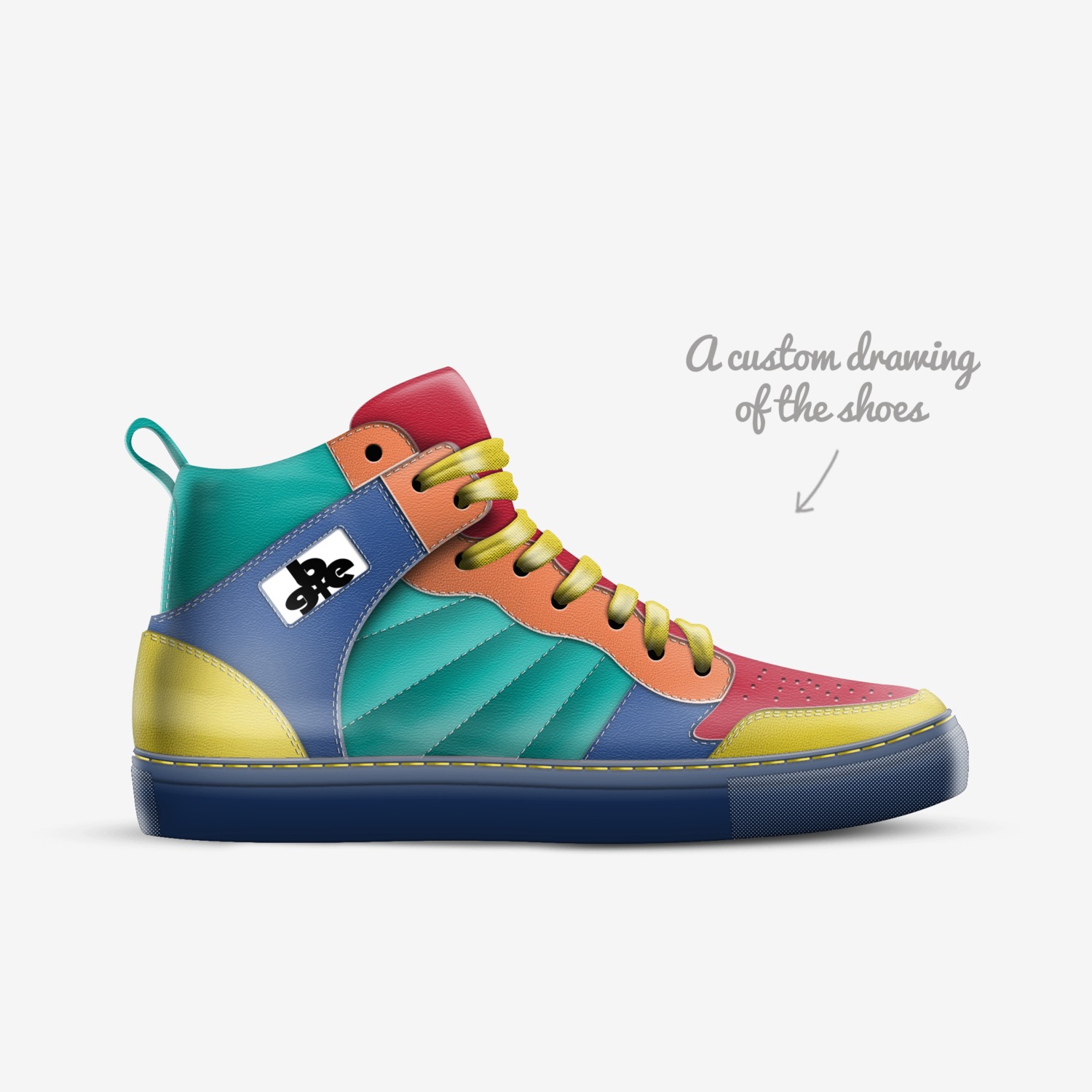 Rocker SJ1 Salto custom made in Italy shoes by Being Great Every Day | Sketch view