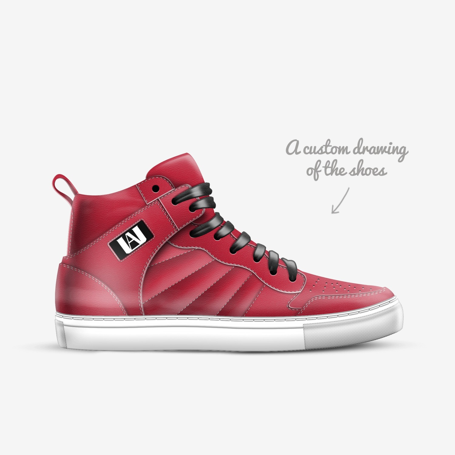 Deku custom made in Italy shoes by Jeffrey Madrigal | Sketch view