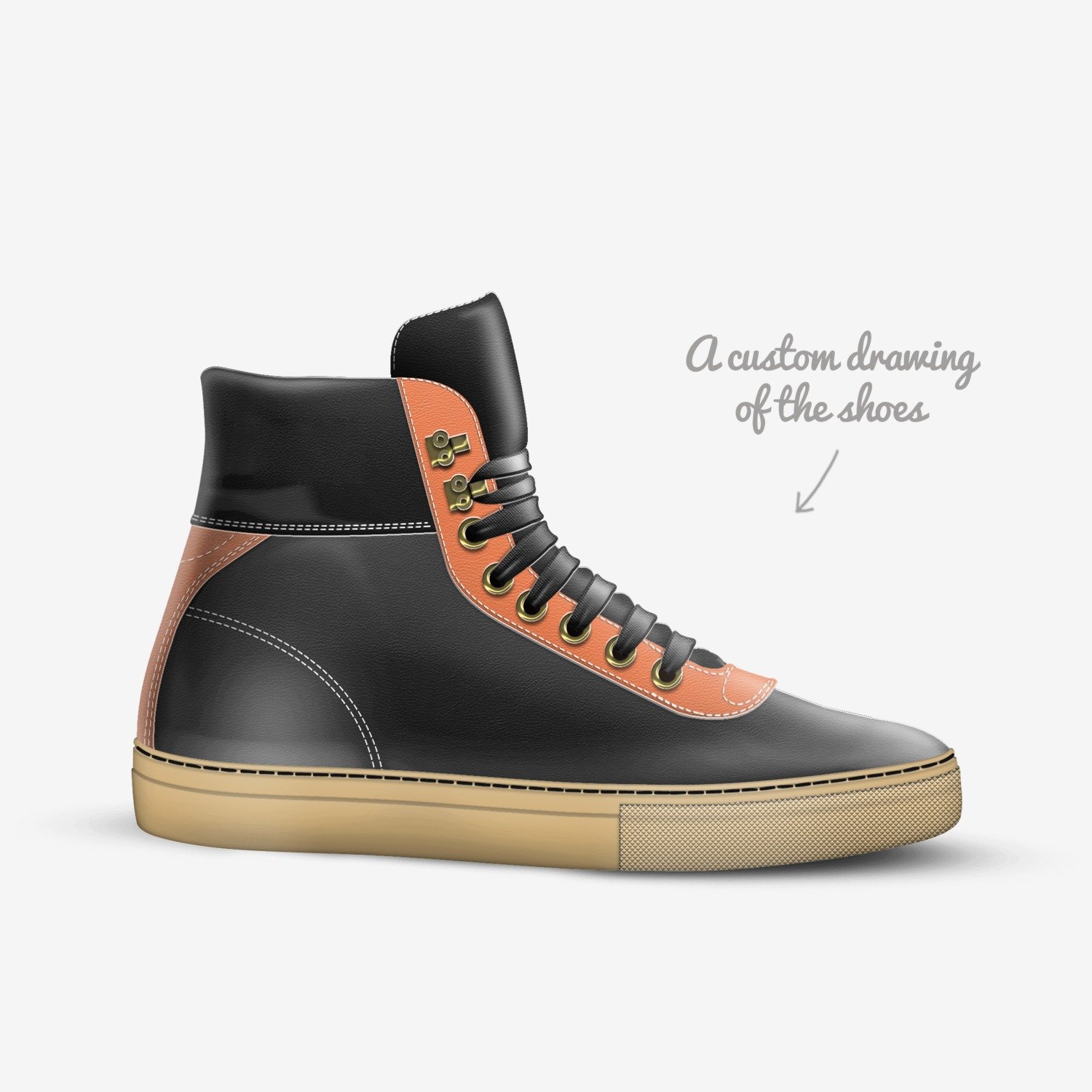 Bakugou custom made in Italy shoes by Jay Vaughn | Sketch view