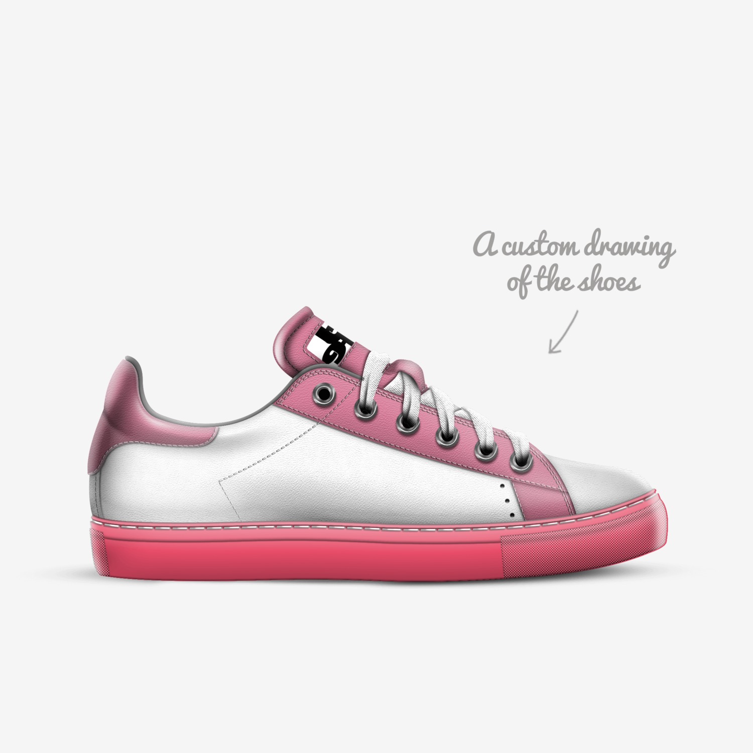 Pink B Classica custom made in Italy shoes by Being Great Every Day | Sketch view