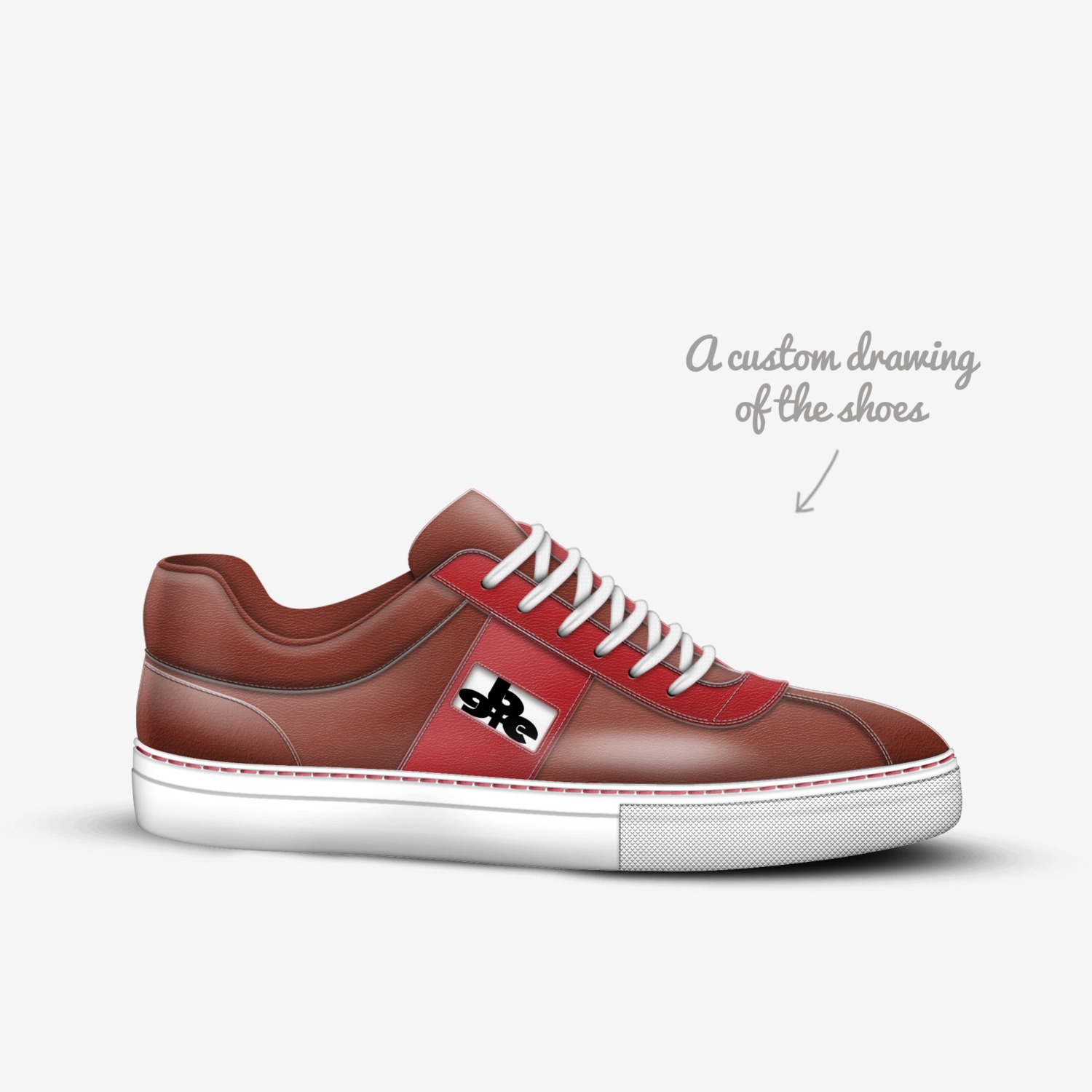 Red Targa custom made in Italy shoes by Being Great Every Day | Sketch view