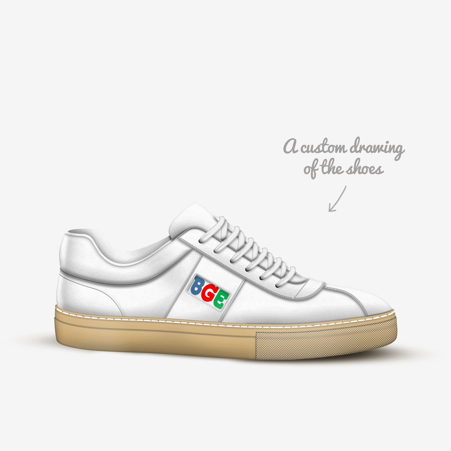 School Targa custom made in Italy shoes by Being Great Every Day | Sketch view