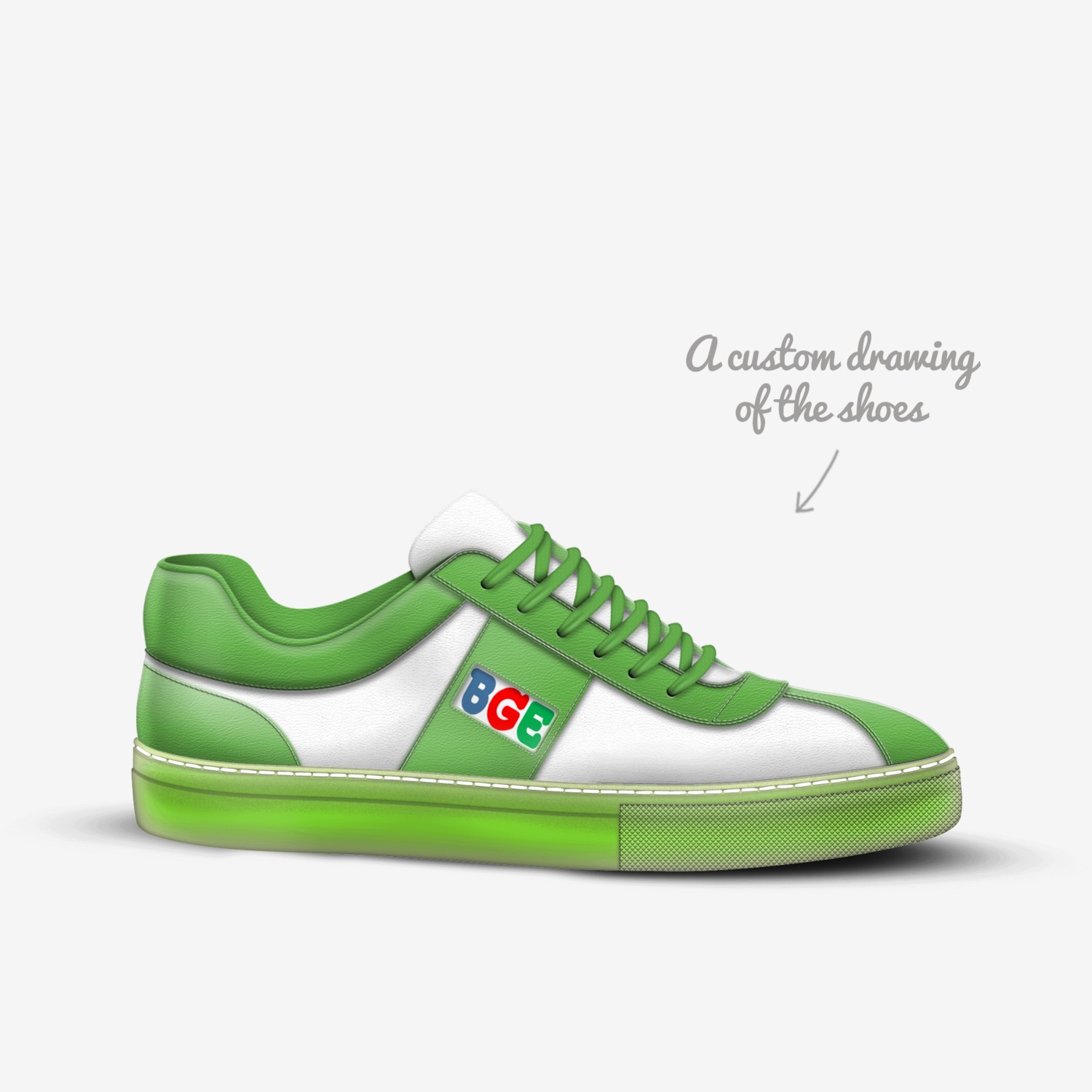 Lime Targa custom made in Italy shoes by Being Great Every Day | Sketch view