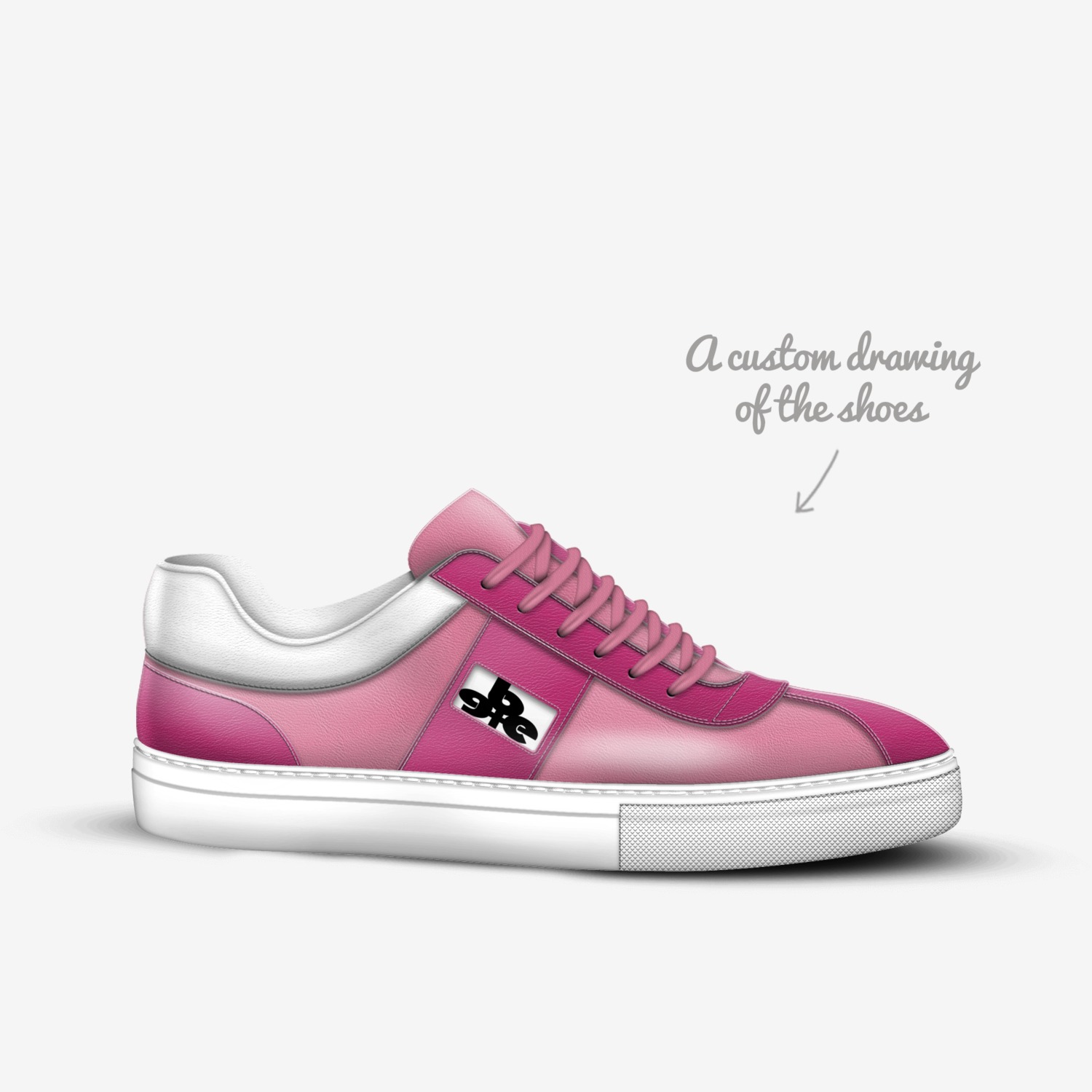 PINK TARGA custom made in Italy shoes by Being Great Every Day | Sketch view