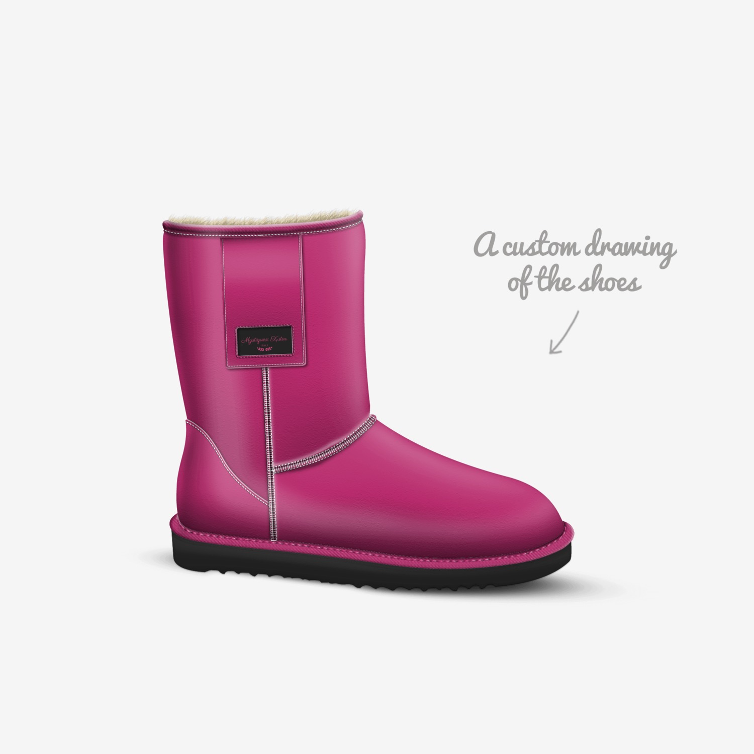 Mystiquex Xstar custom made in Italy shoes by Arely Ghigliotty | Sketch view