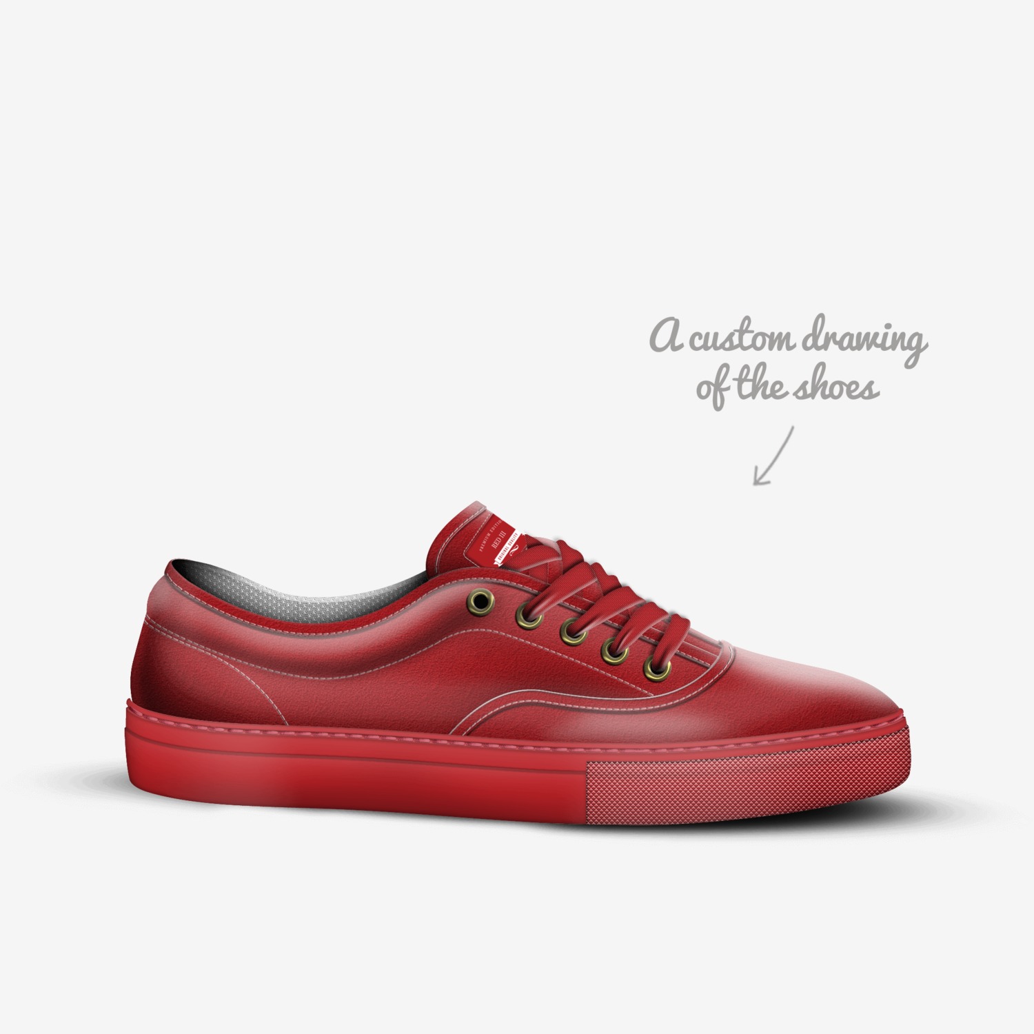 Red III custom made in Italy shoes by Facts Only | Sketch view