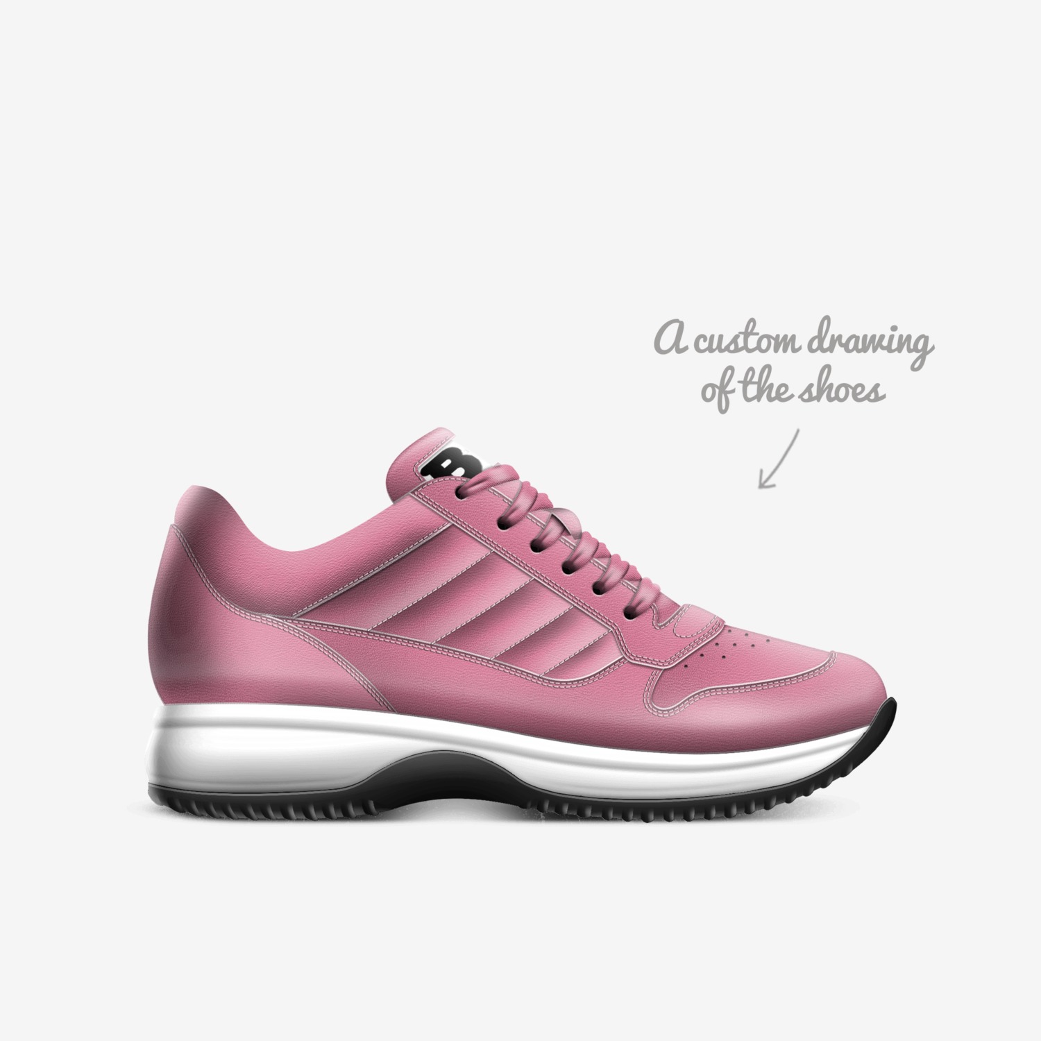 Pink Dub Adagio custom made in Italy shoes by Being Great Every Day | Sketch view