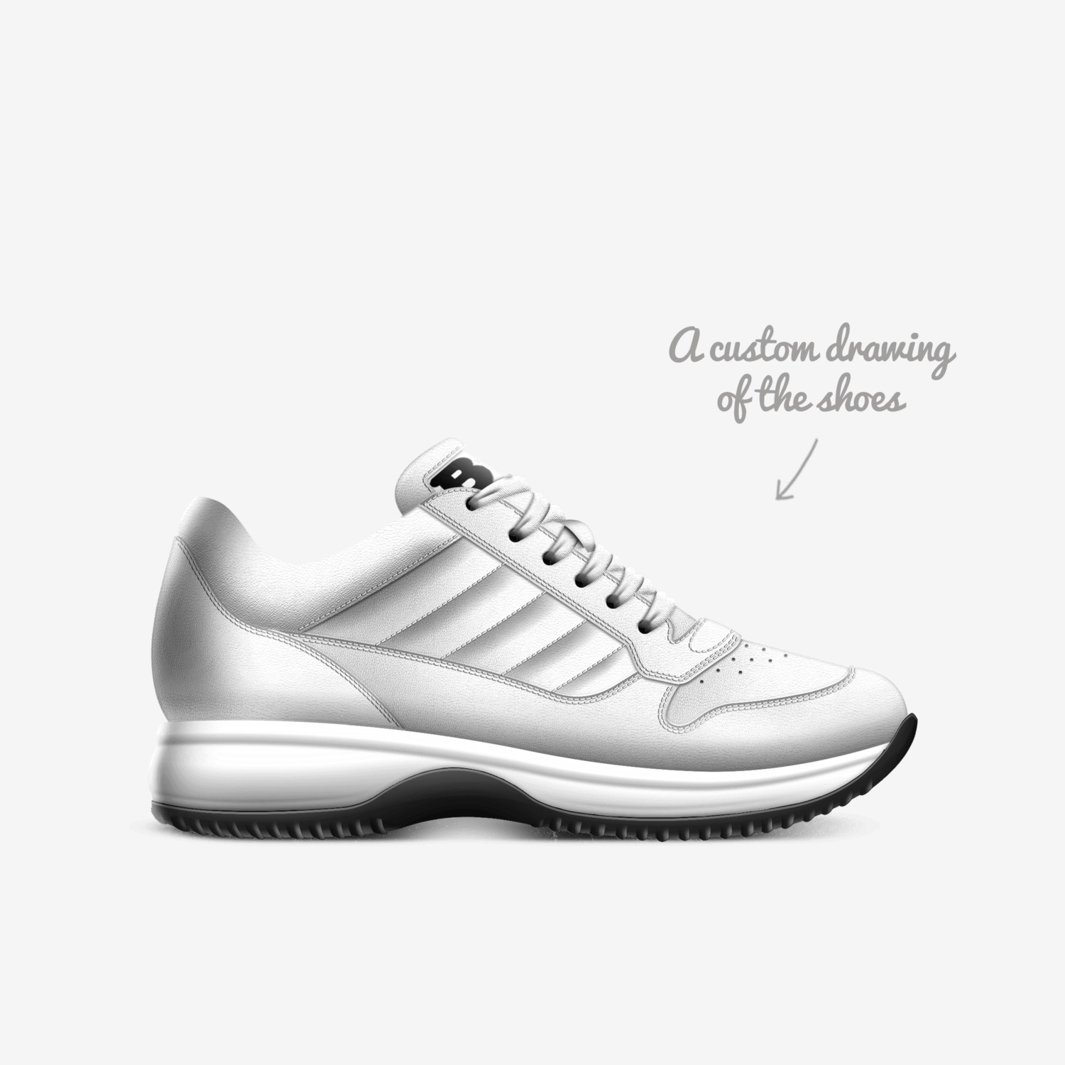 SNOW ADAGIO custom made in Italy shoes by Being Great Every Day | Sketch view