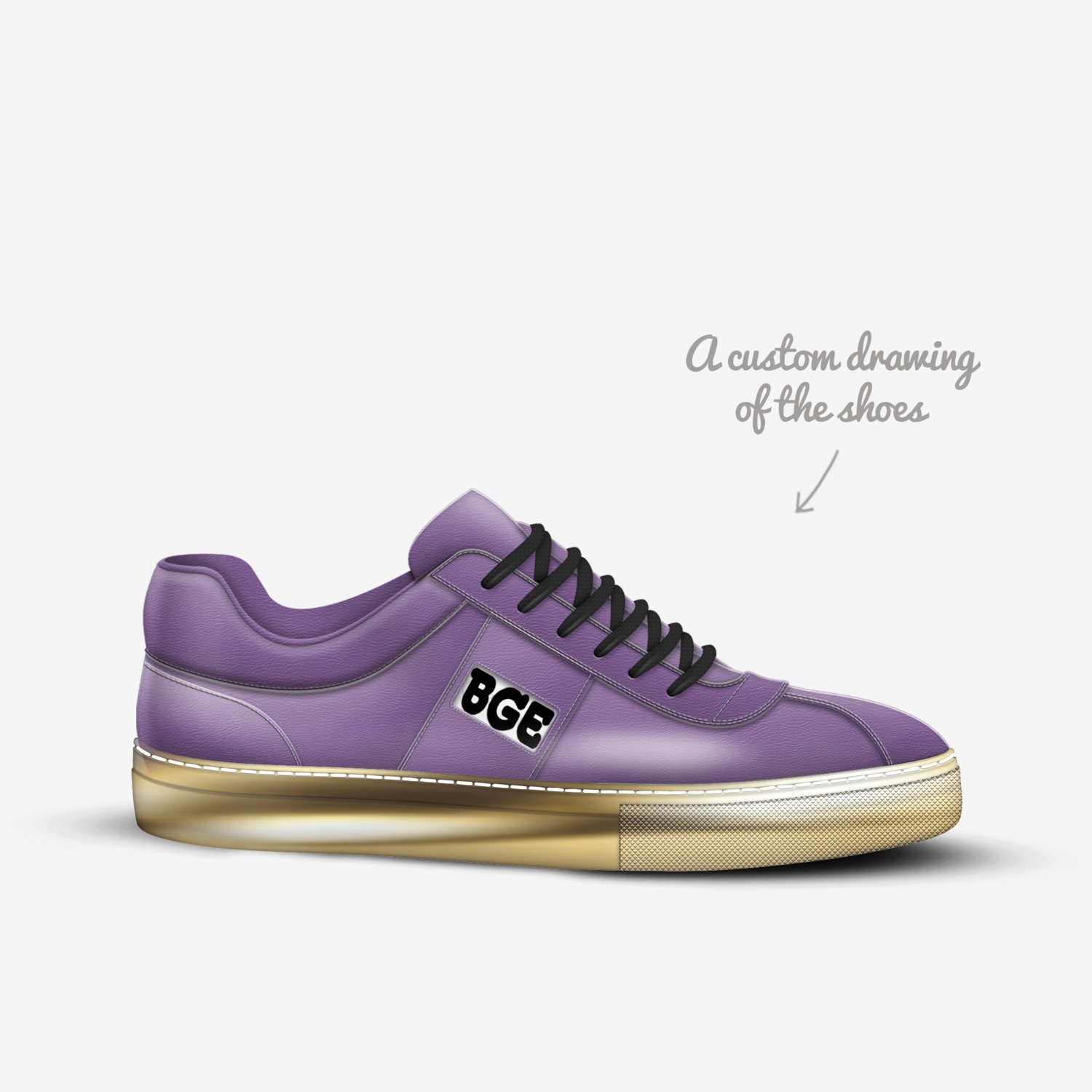 KB GB Targa custom made in Italy shoes by Being Great Every Day | Sketch view
