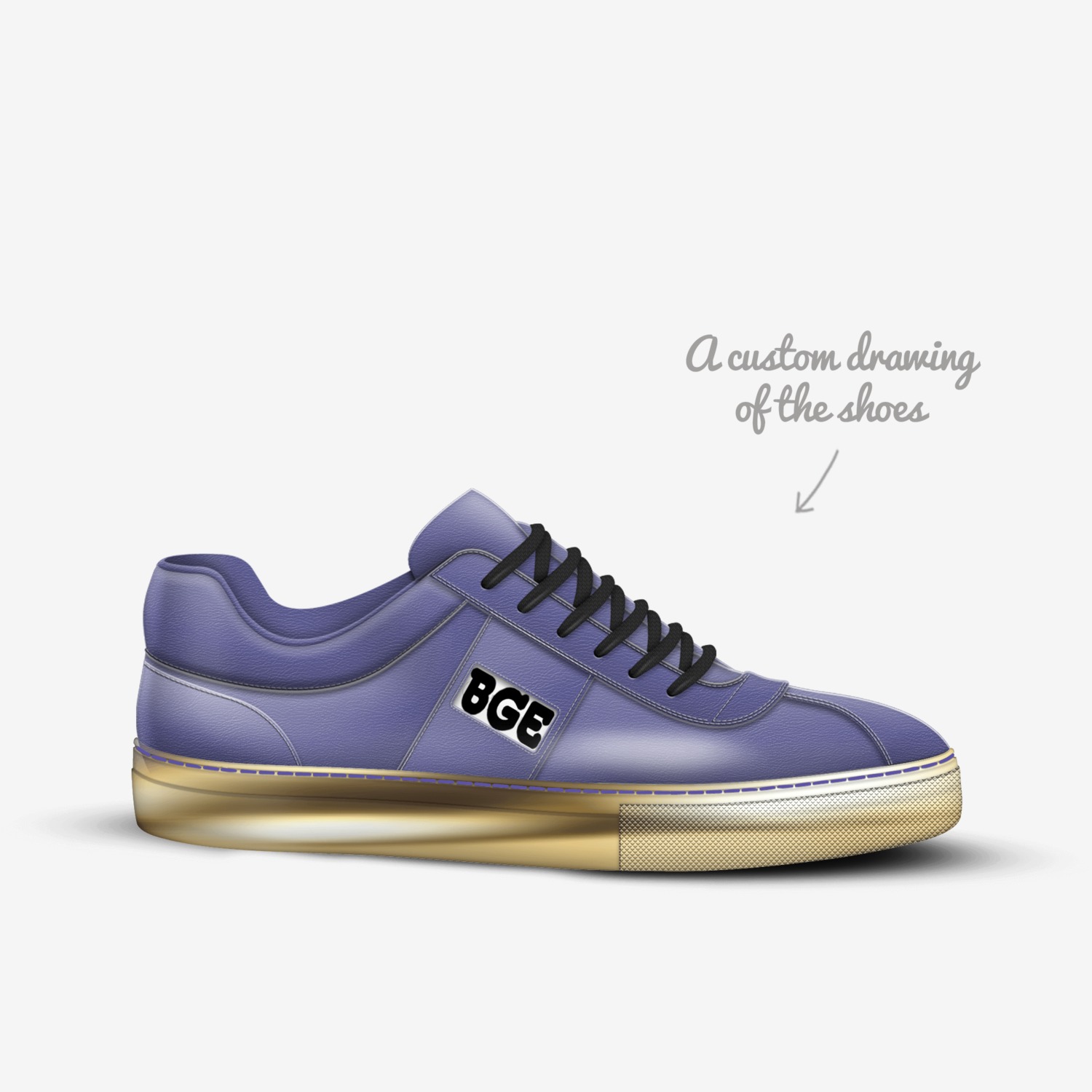 Violet GB Targa custom made in Italy shoes by Being Great Every Day | Sketch view