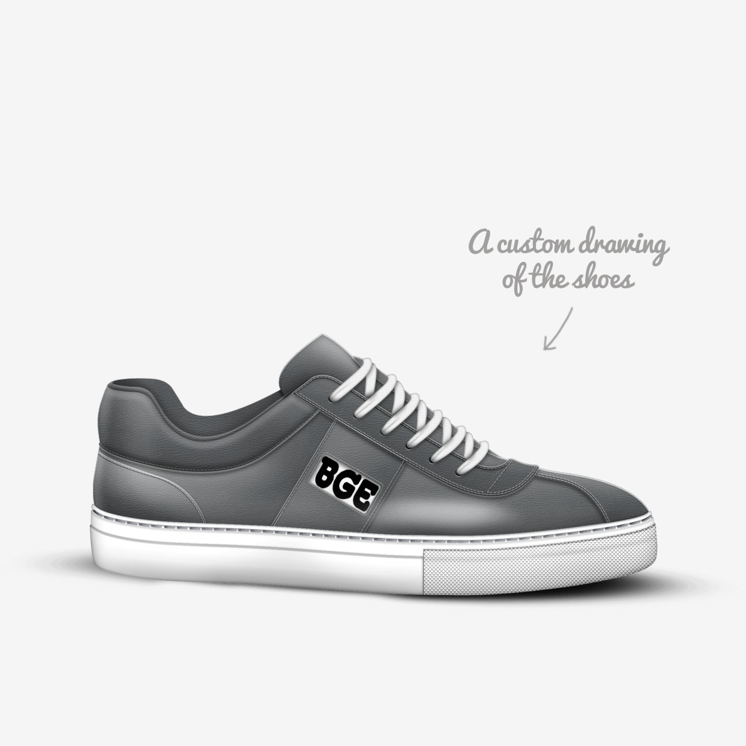 Grey Targa custom made in Italy shoes by Being Great Every Day | Sketch view