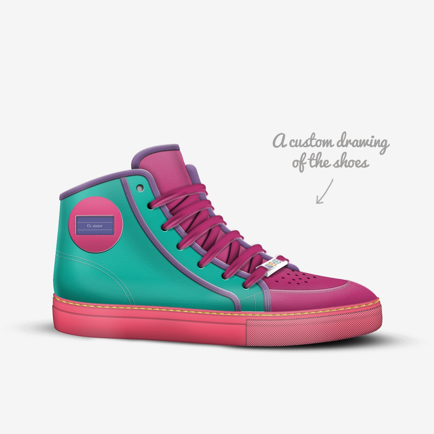 Reverse custom made in Italy shoes by Christal Bowers-ingram | Sketch view